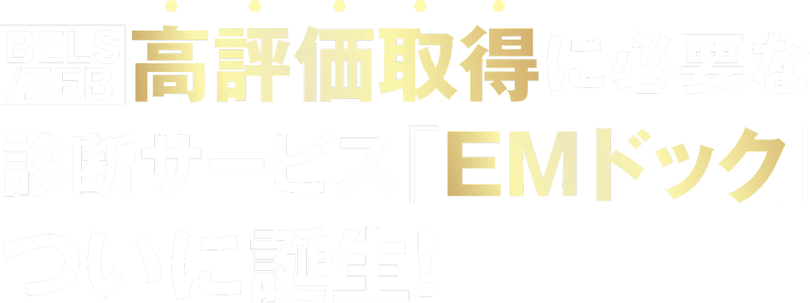 【BELS/ZEB】高評価に必要な診断サービス「EMドック」ついに誕生!